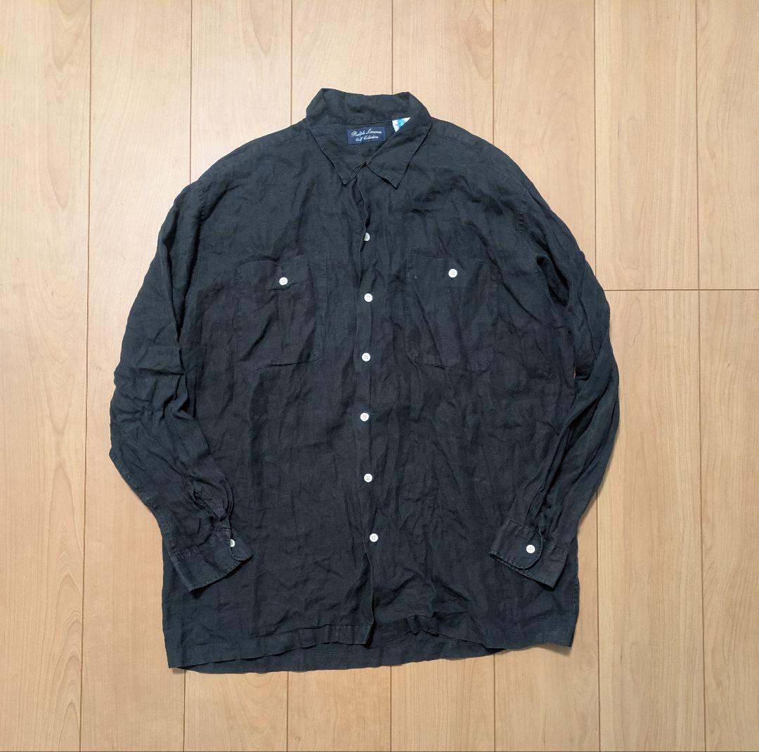 ダブルアールエル　ダッフルコート　三ツ星タグ　パープルレーベルシャツ　セット