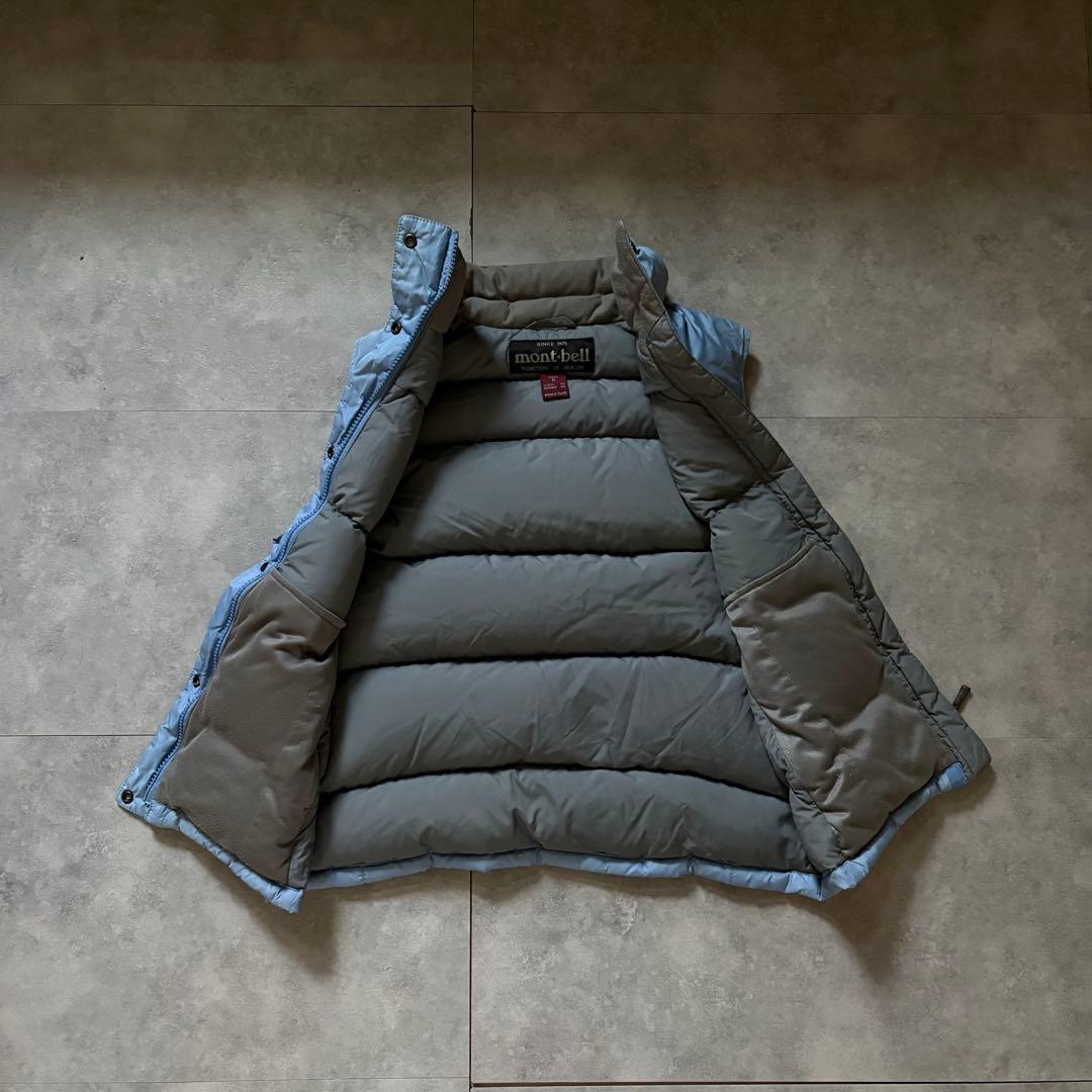 【希少カラー❗️】今期トレンド！mont-bell ダウンベスト　スカイブルー　S