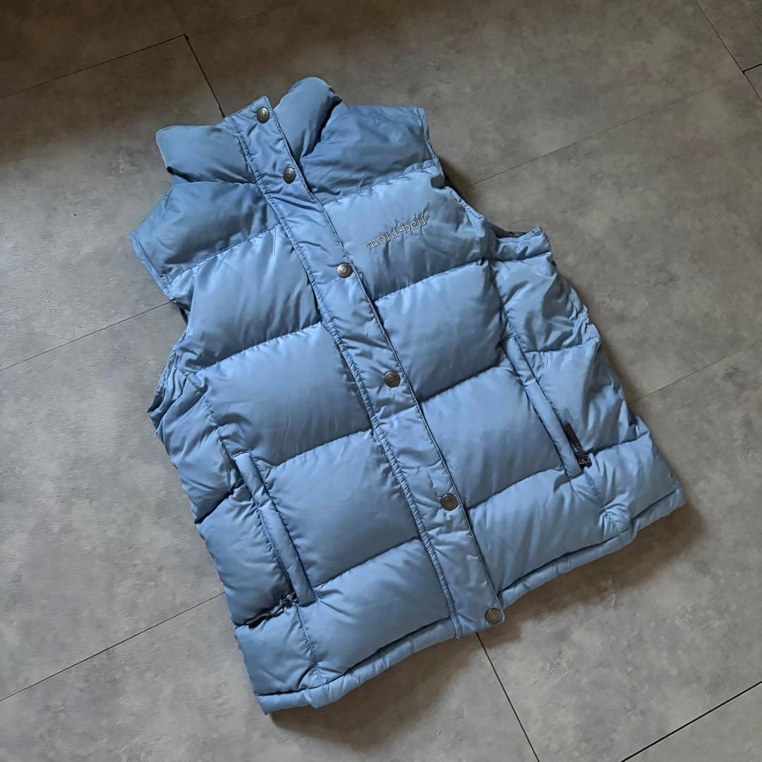 【希少カラー❗️】今期トレンド！mont-bell ダウンベスト　スカイブルー　S