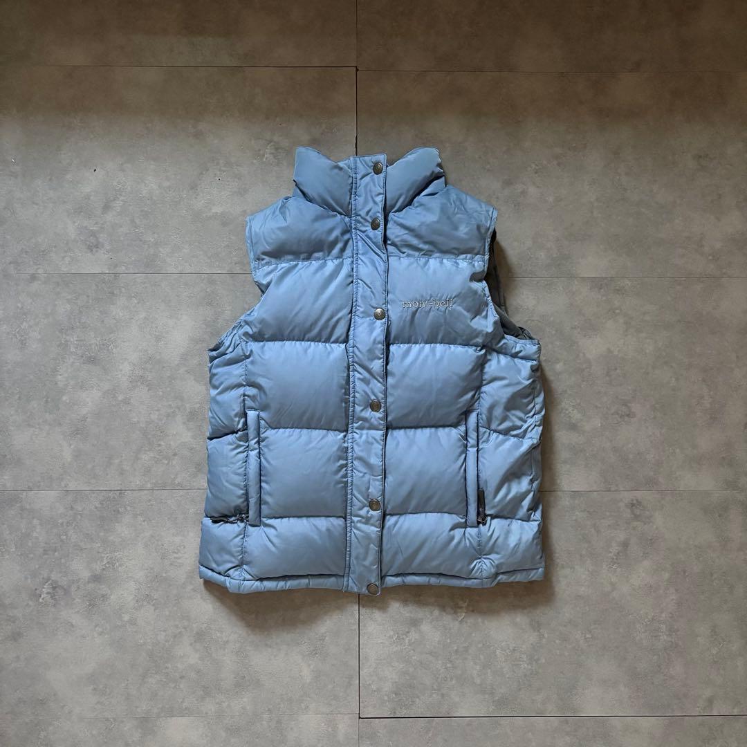 【希少カラー❗️】今期トレンド！mont-bell ダウンベスト　スカイブルー　S