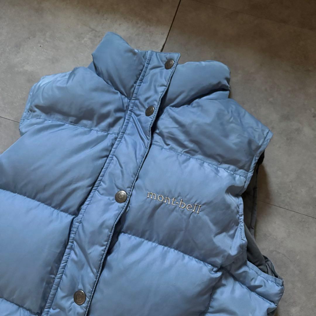 【希少カラー❗️】今期トレンド！mont-bell ダウンベスト　スカイブルー　S