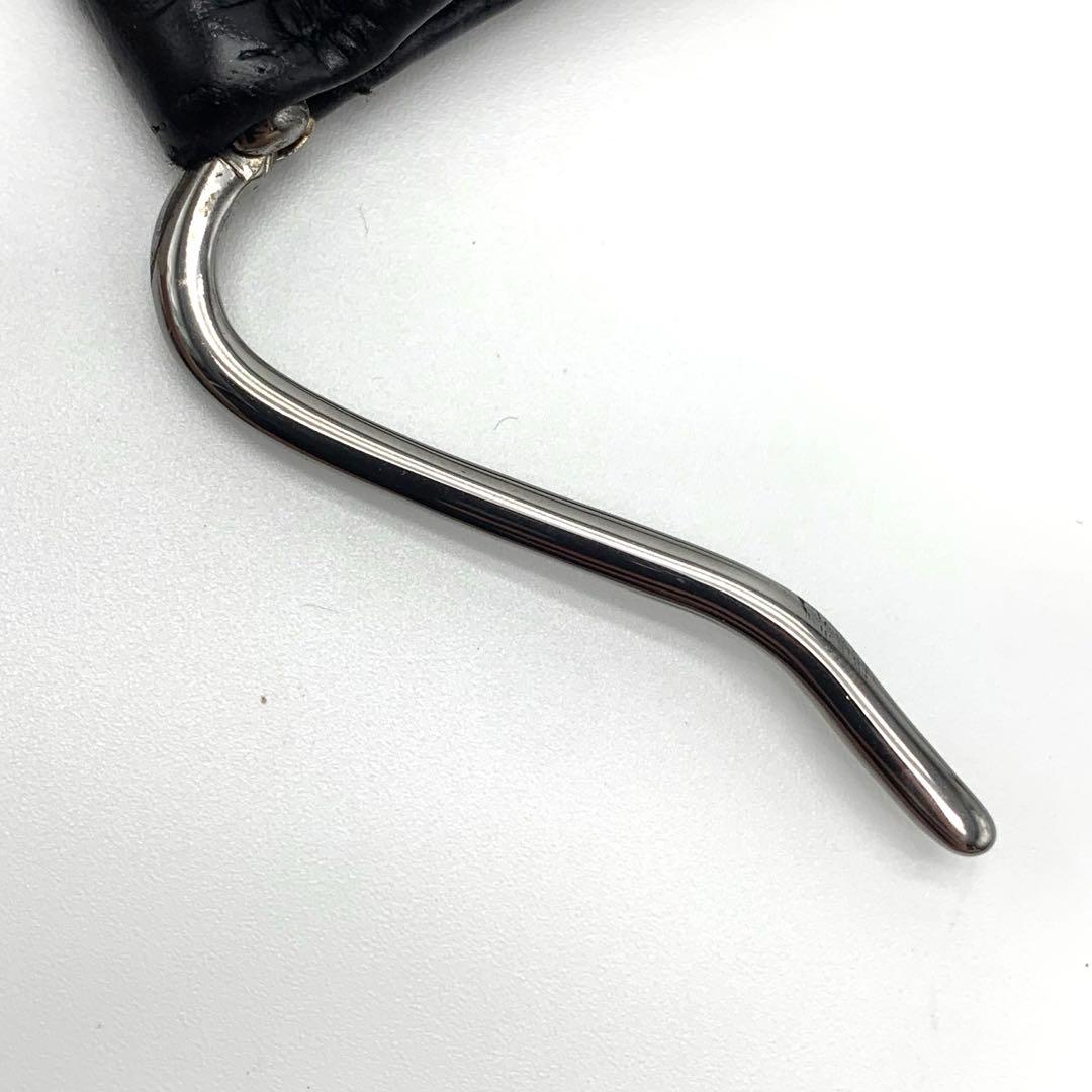 GUCCI シマ GG柄 マネークリップ 二つ折り 財布 レザー 黒　メンズ