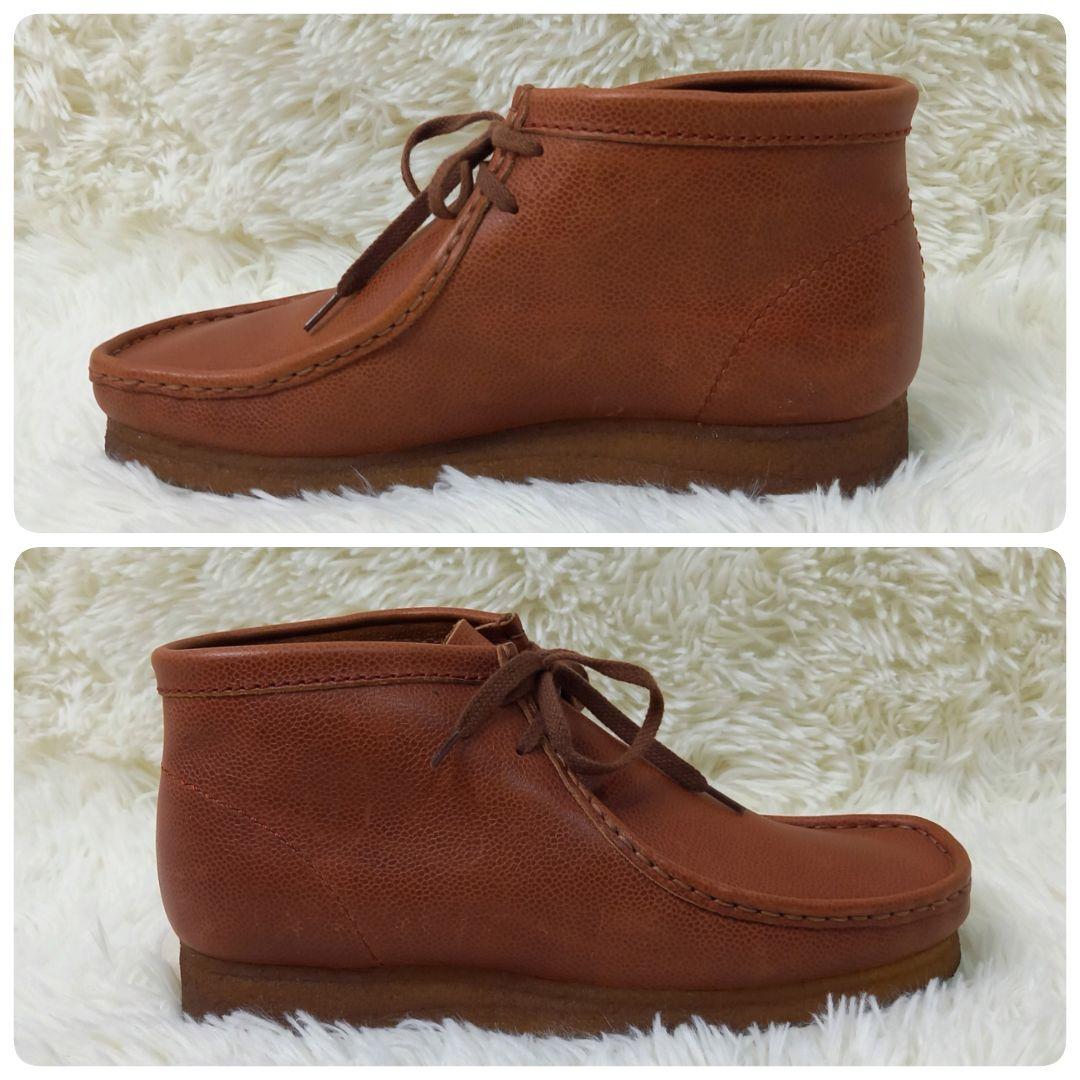 CLARKS クラークス ワラビーブーツ レザー シボ加工 ブラウン 27cm