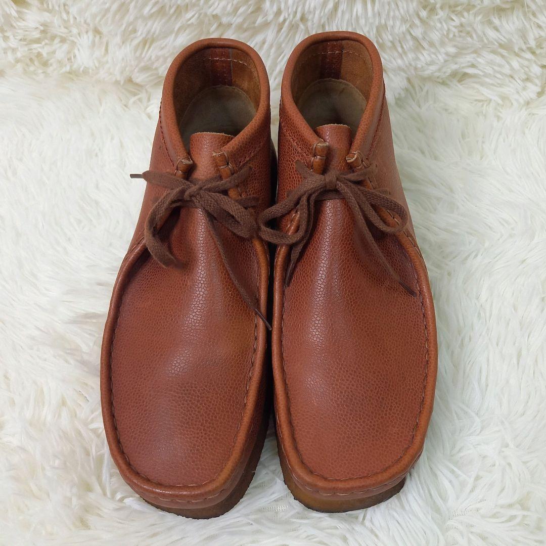CLARKS クラークス ワラビーブーツ レザー シボ加工 ブラウン 27cm