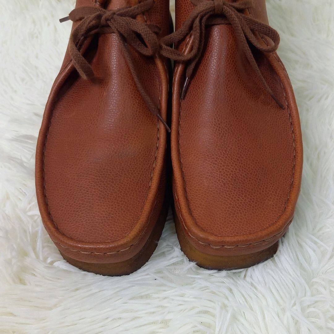 CLARKS クラークス ワラビーブーツ レザー シボ加工 ブラウン 27cm