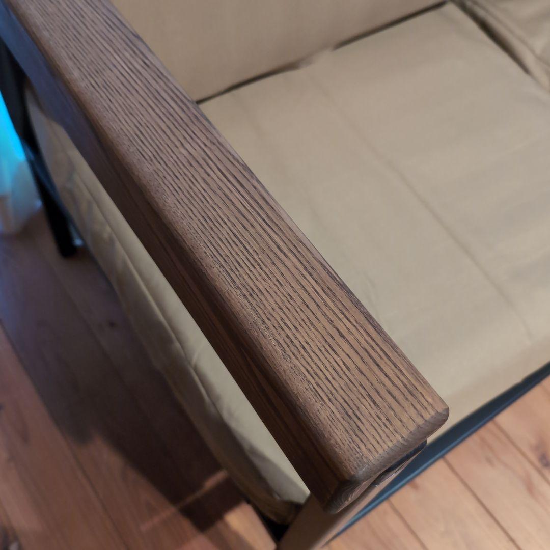 エアグランプソファ３人用　ベージュ×黒　outputlife