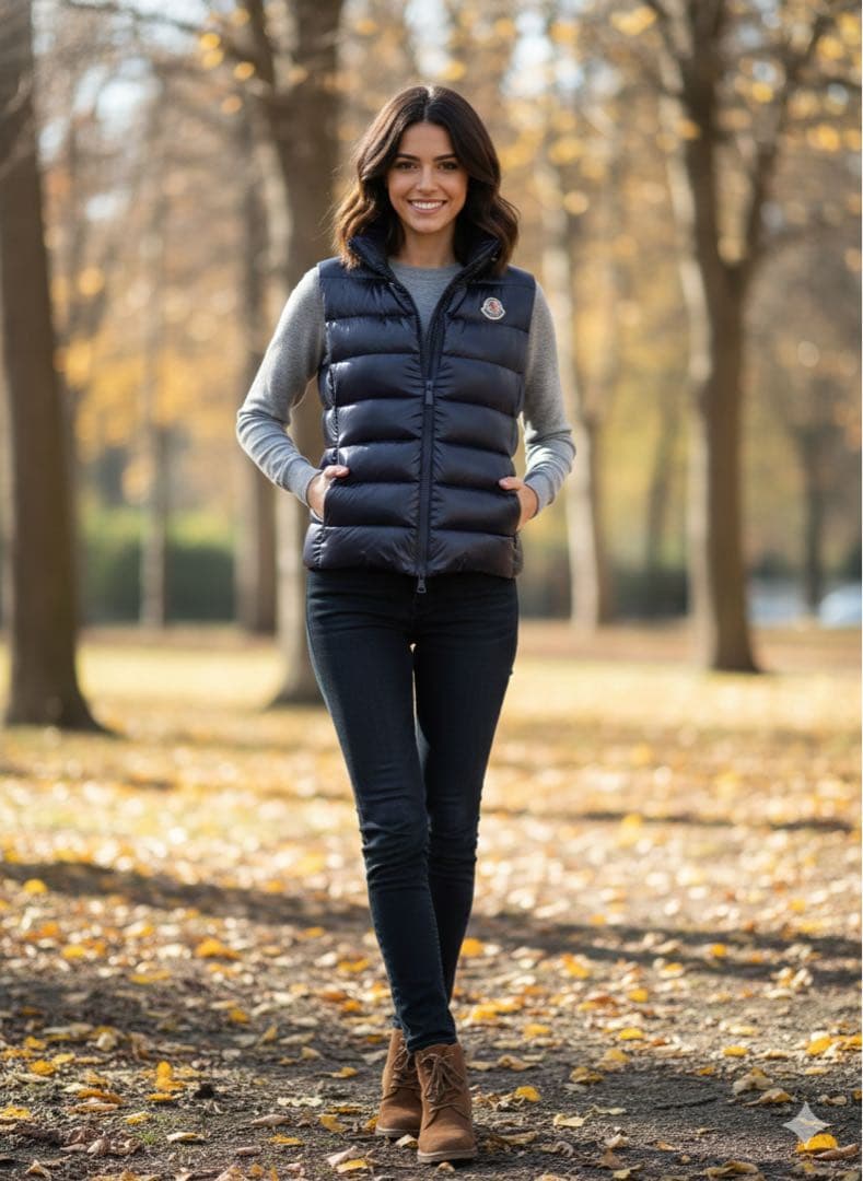 モンクレール ネイビーブルー ダウンベスト サイズ0