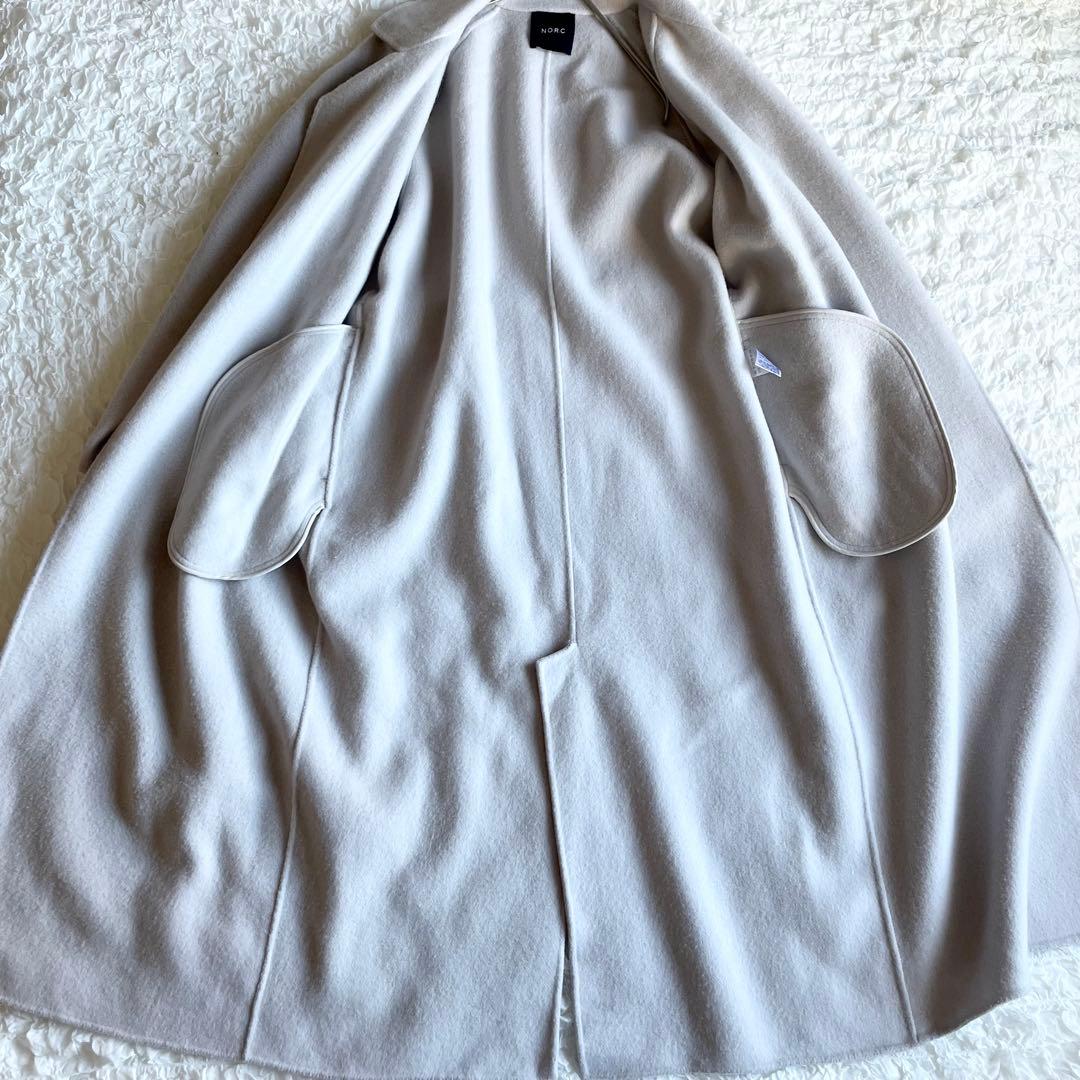 N.O.R.K ノーク ウールリバーコート マキシ丈 ベルト Aライン