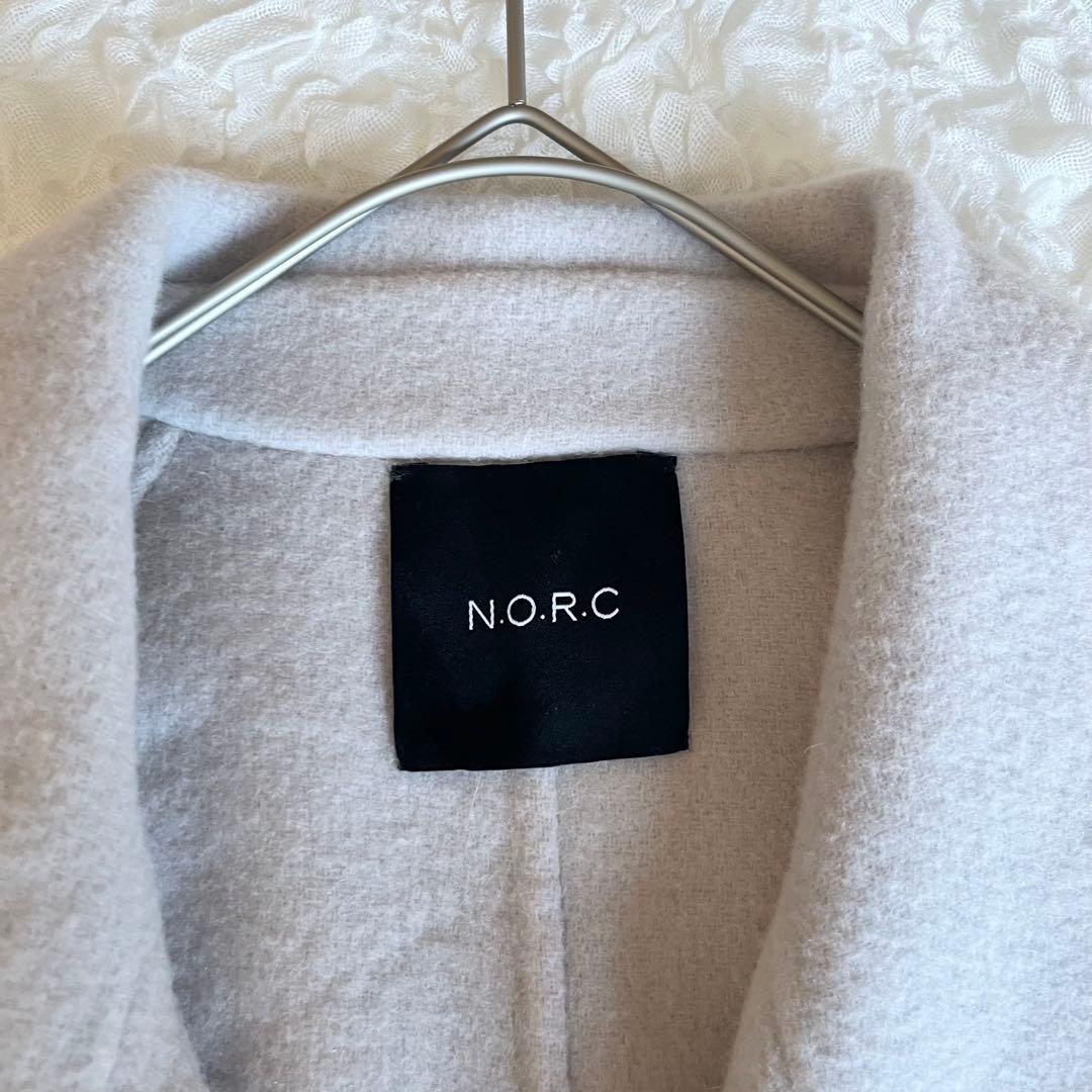 N.O.R.K ノーク ウールリバーコート マキシ丈 ベルト Aライン