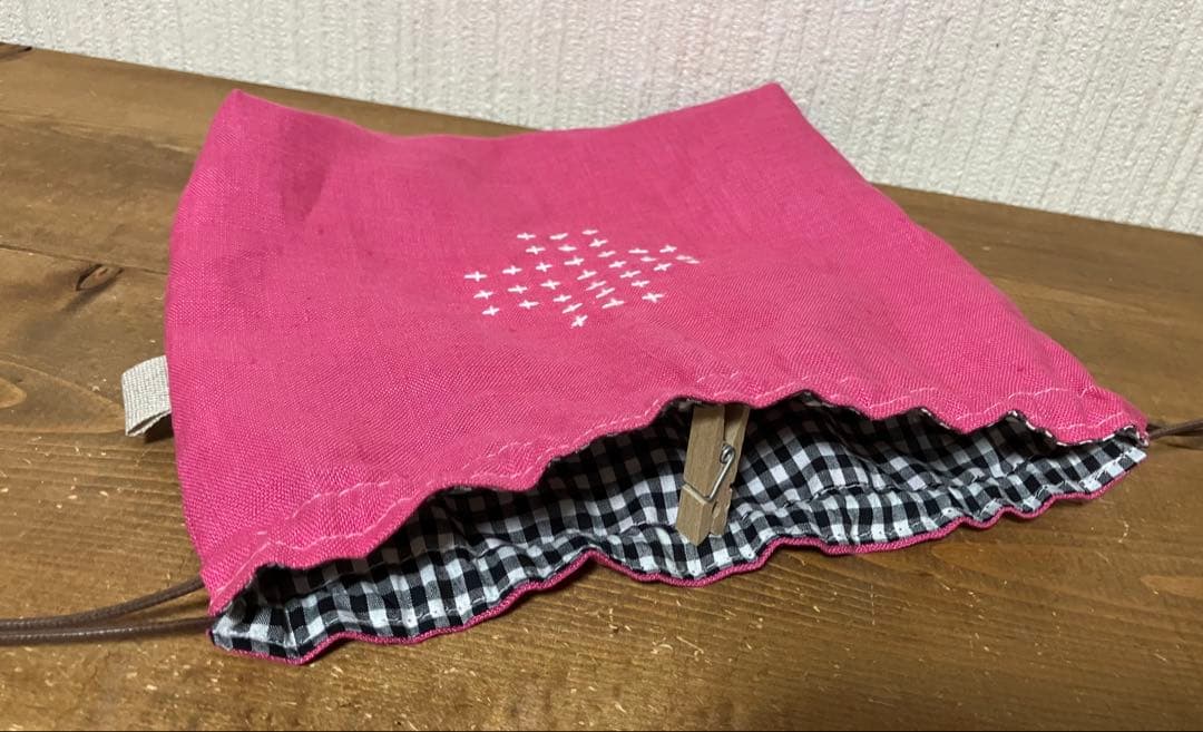 虎猫さま専用 くったりカラーリネン ローズピンク リネン100％ 巾着、ポーチ