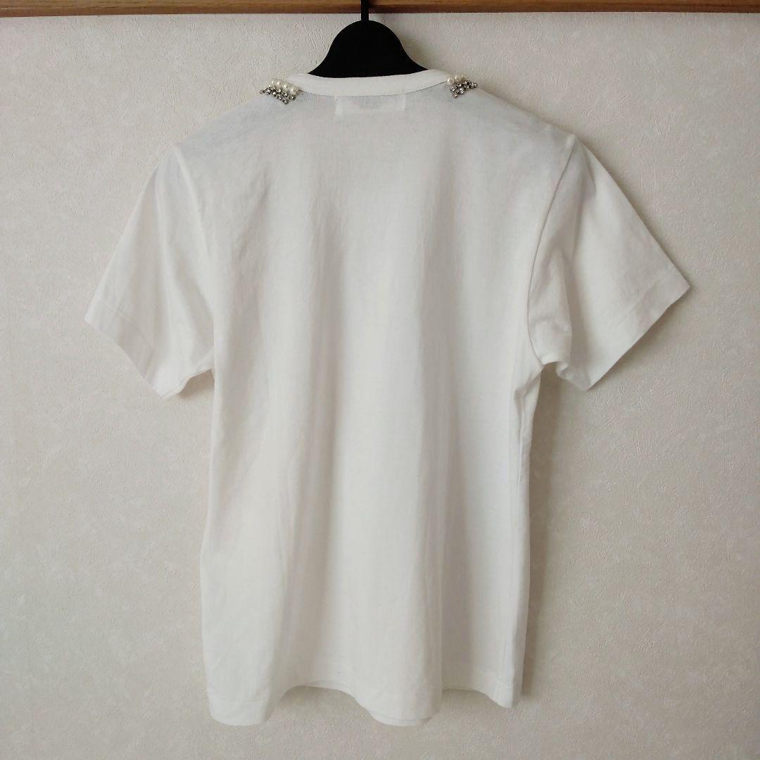 ●ローブドシャンブル コムデギャルソン●パール ネックレス付き Tシャツ
