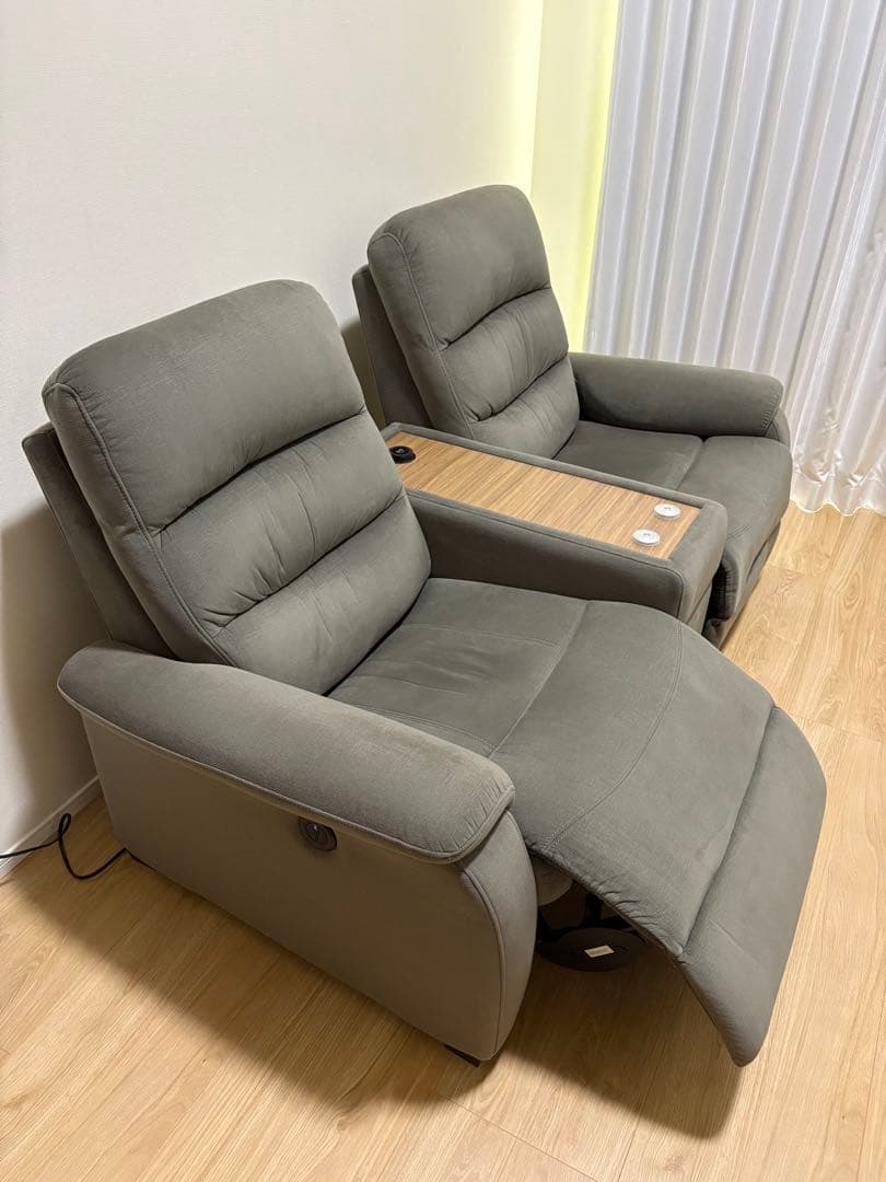 ニトリ Nビリーバ 電動リクライニングソファ 2人掛け 布張り グレー ふかふか