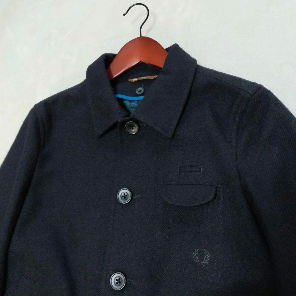 FRED PERRY　ライナー付　ステンカラーコート　刺繍ロゴ