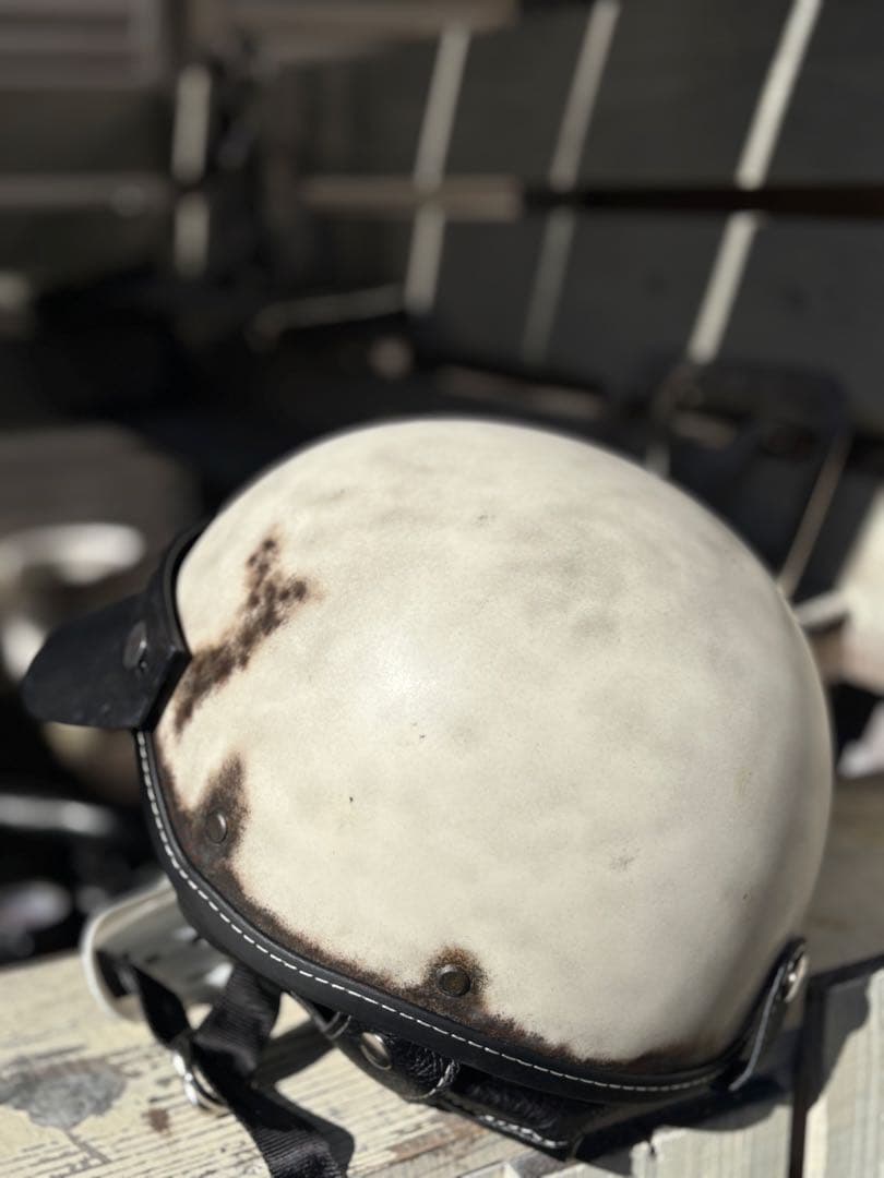 ポリスヘルメット ショーティー　 エイジング塗装仕上げ　フリーサイズ