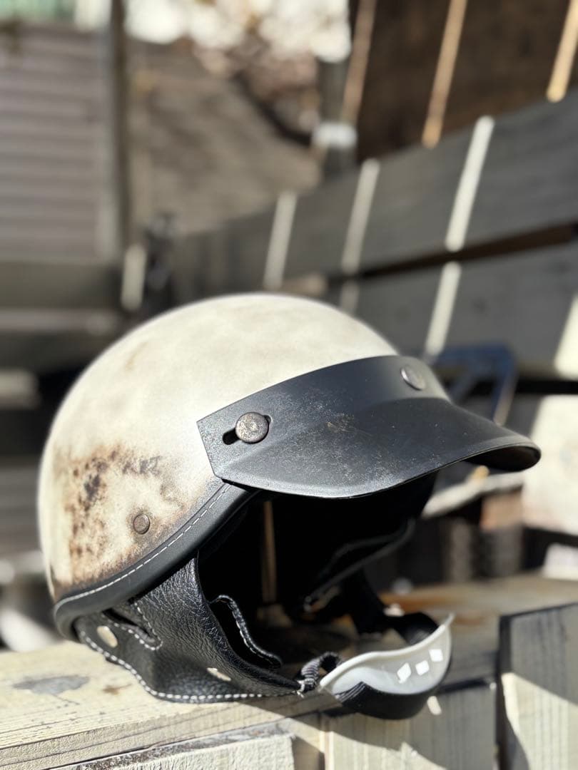 ポリスヘルメット ショーティー　 エイジング塗装仕上げ　フリーサイズ