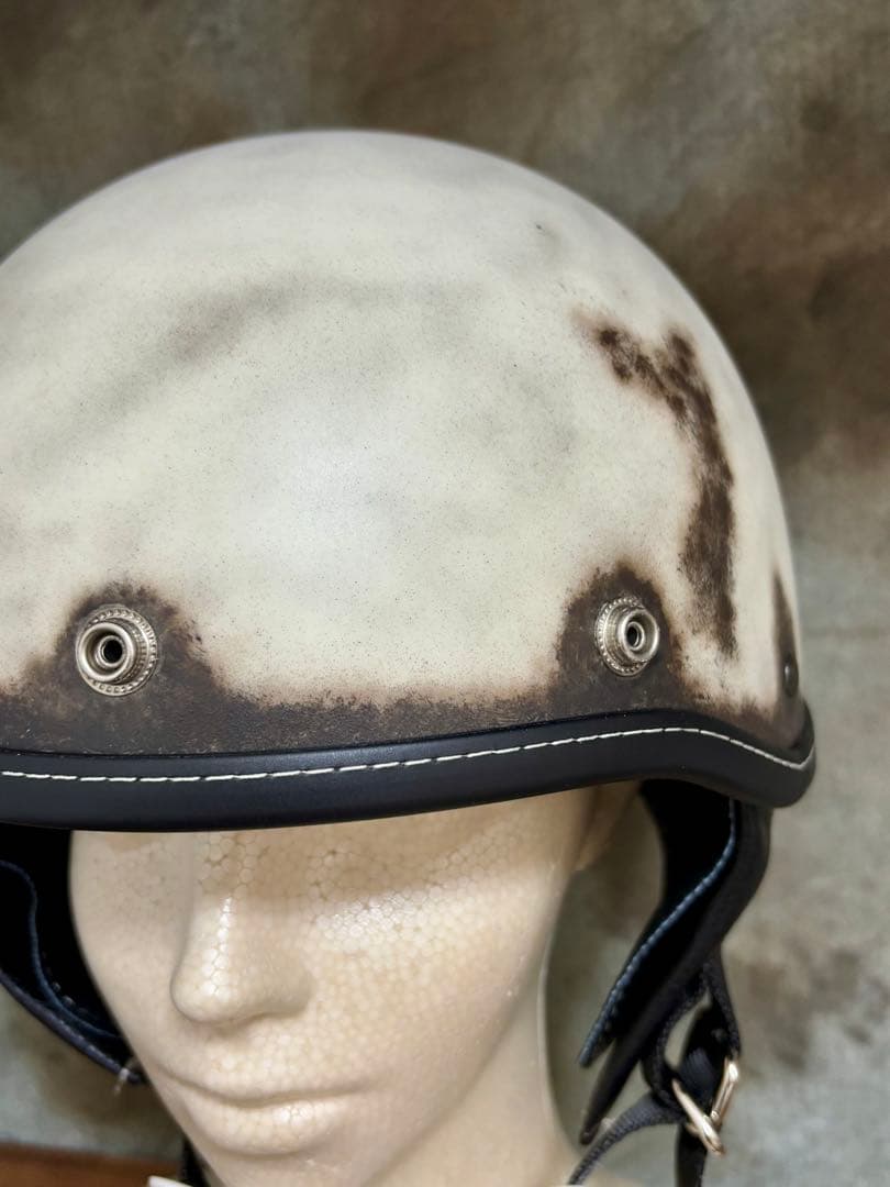 ポリスヘルメット ショーティー　 エイジング塗装仕上げ　フリーサイズ