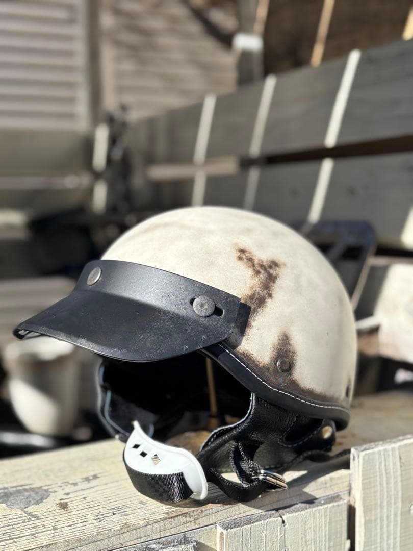 ポリスヘルメット ショーティー　 エイジング塗装仕上げ　フリーサイズ