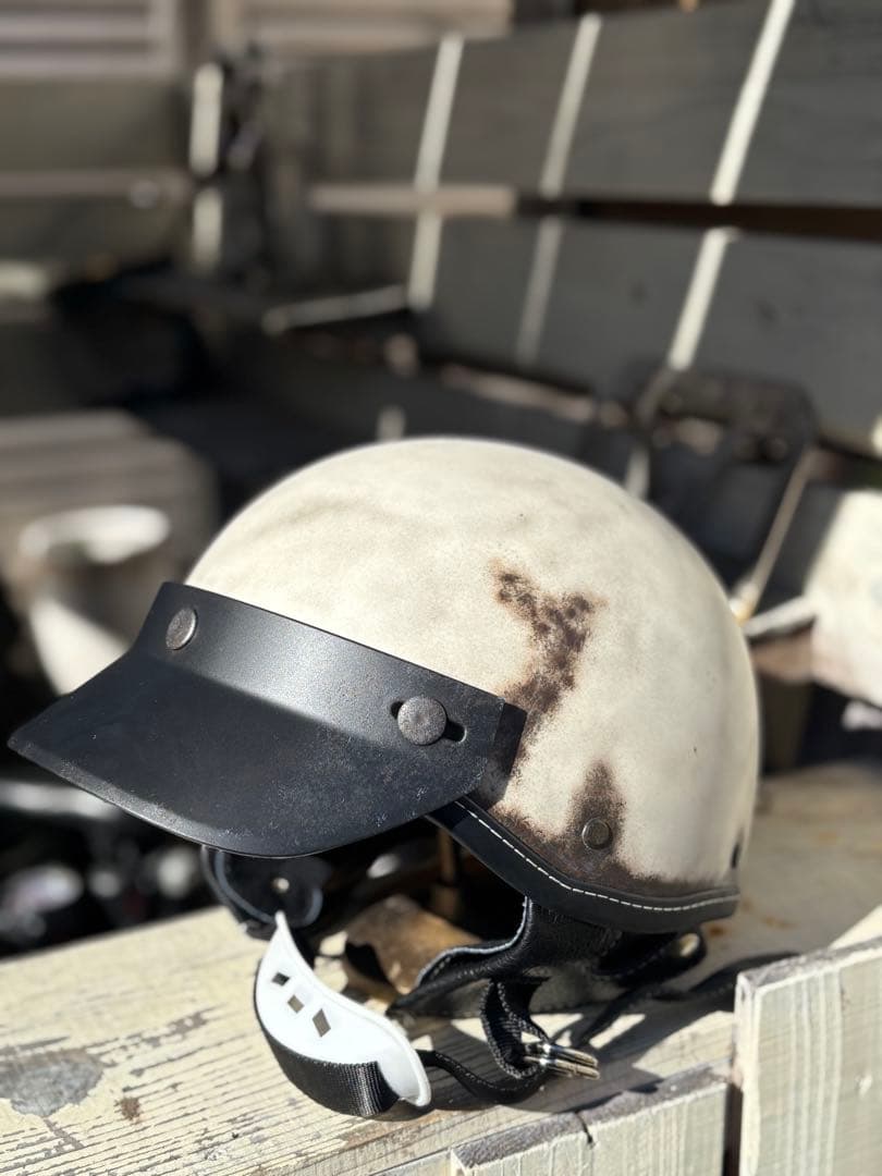 ポリスヘルメット ショーティー　 エイジング塗装仕上げ　フリーサイズ