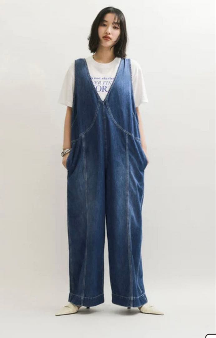 【サステナブル】ライトオンスデニムロンパース　38サイズ