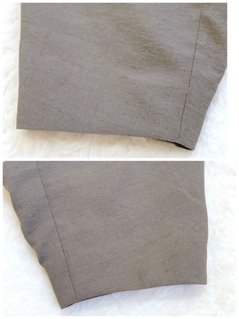 【美品】BEIGE, ベイジ　ノーカラージャケット 4 カーキ