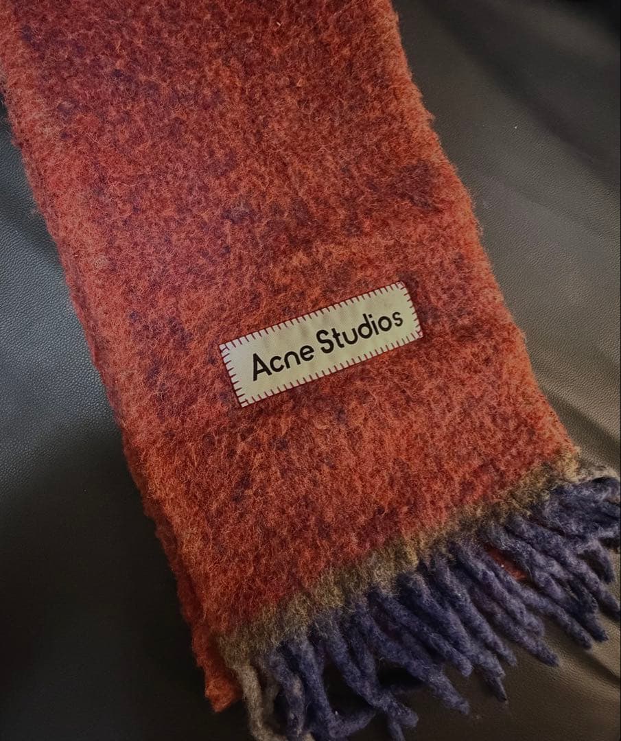 【美品】Acne Studios モヘアウールフリンジスカーフ　マフラー
