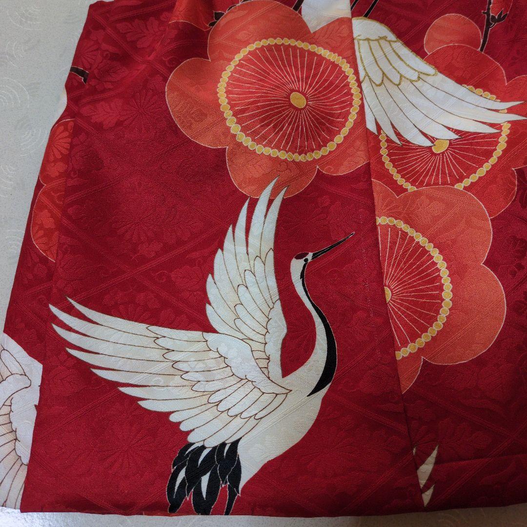 七五三３歳正絹手縫いの被布（中綿無し）巾着付き