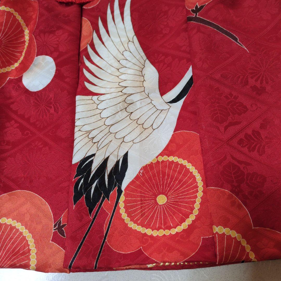 七五三３歳正絹手縫いの被布（中綿無し）巾着付き