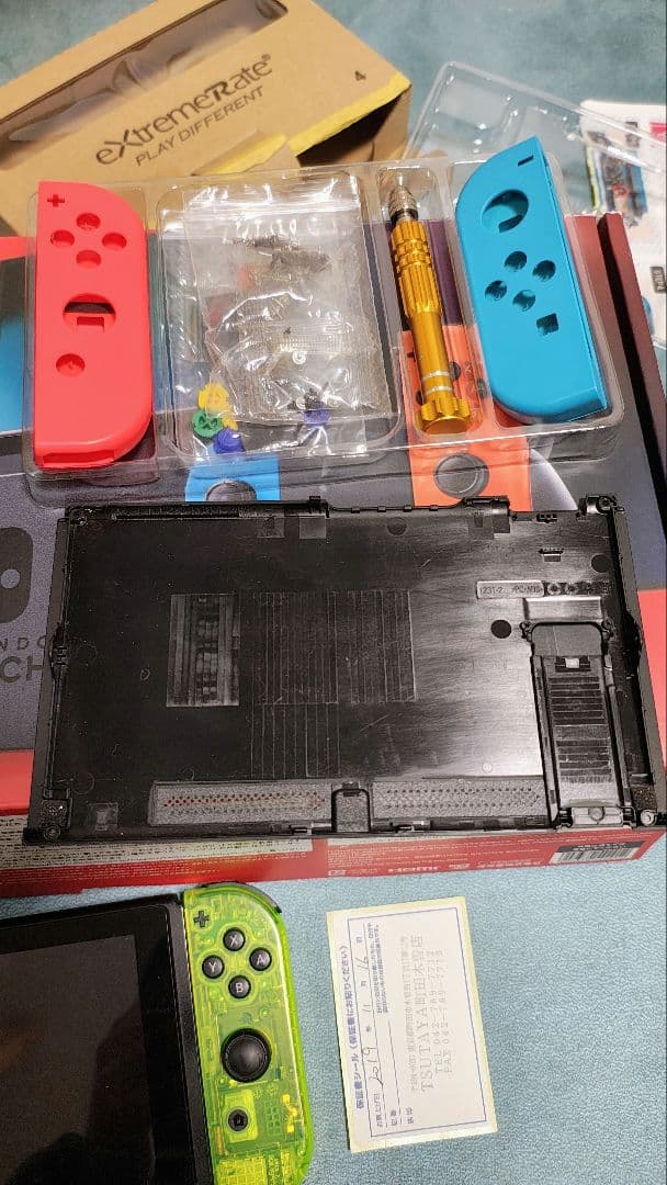 Nintendo Switch　本体　付属品全てあり クリア外装キット仕様