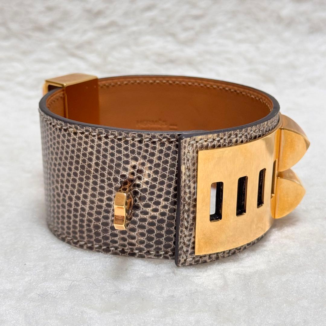 ラビ✨エルメス コリエドシアン ブレスレット バングル リザード エキゾチ