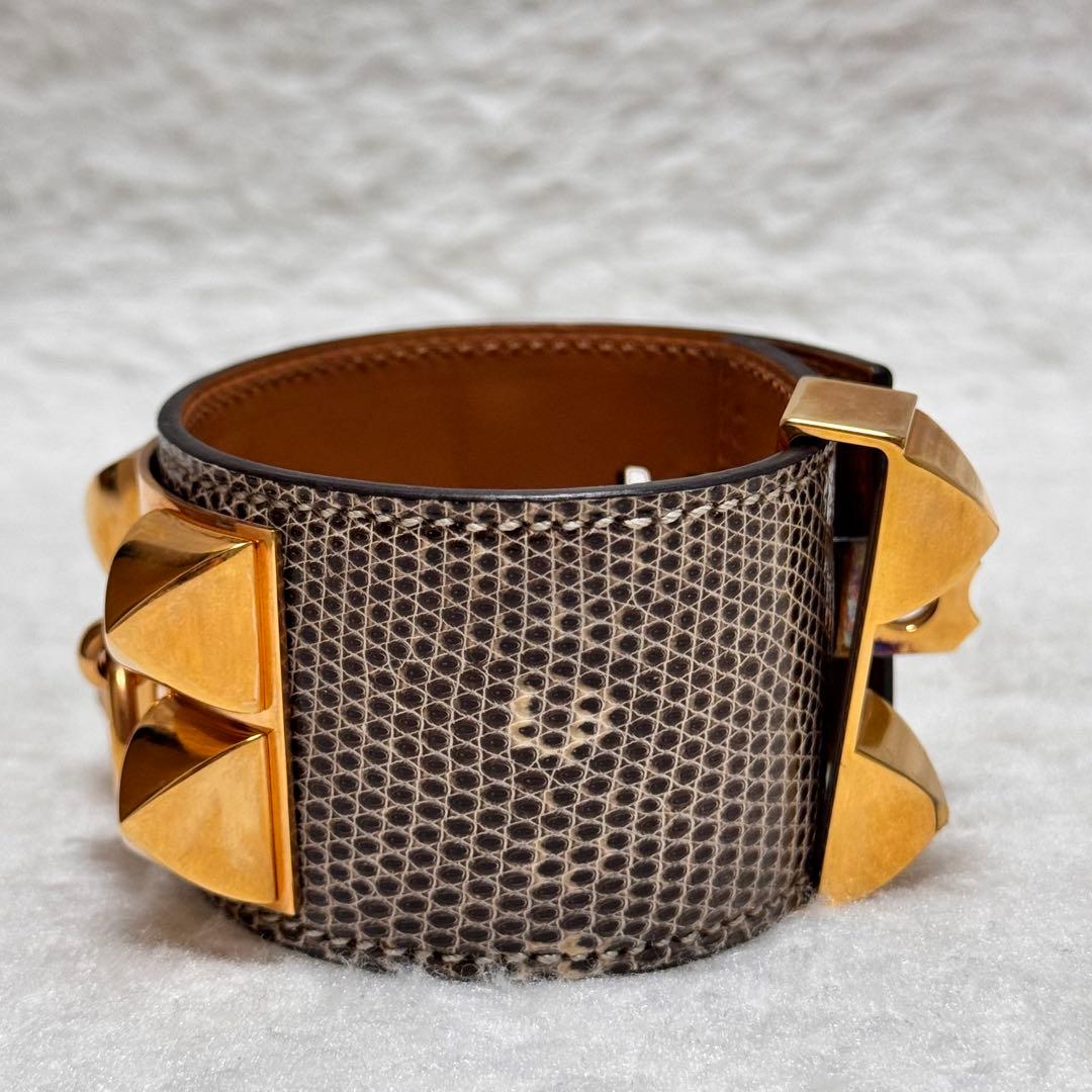 ラビ✨エルメス コリエドシアン ブレスレット バングル リザード エキゾチ