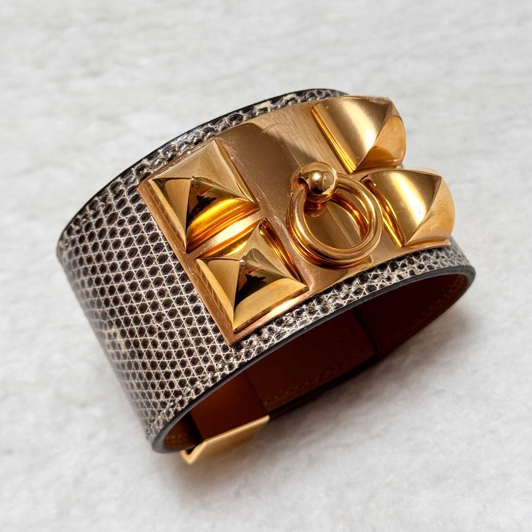 ラビ✨エルメス コリエドシアン ブレスレット バングル リザード エキゾチ