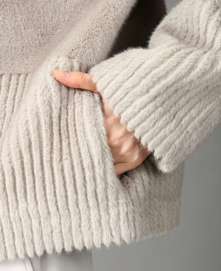 【新品タグ付き】モラビトプルミエ　フェイクファーコート　未使用　雑誌エクラ掲載