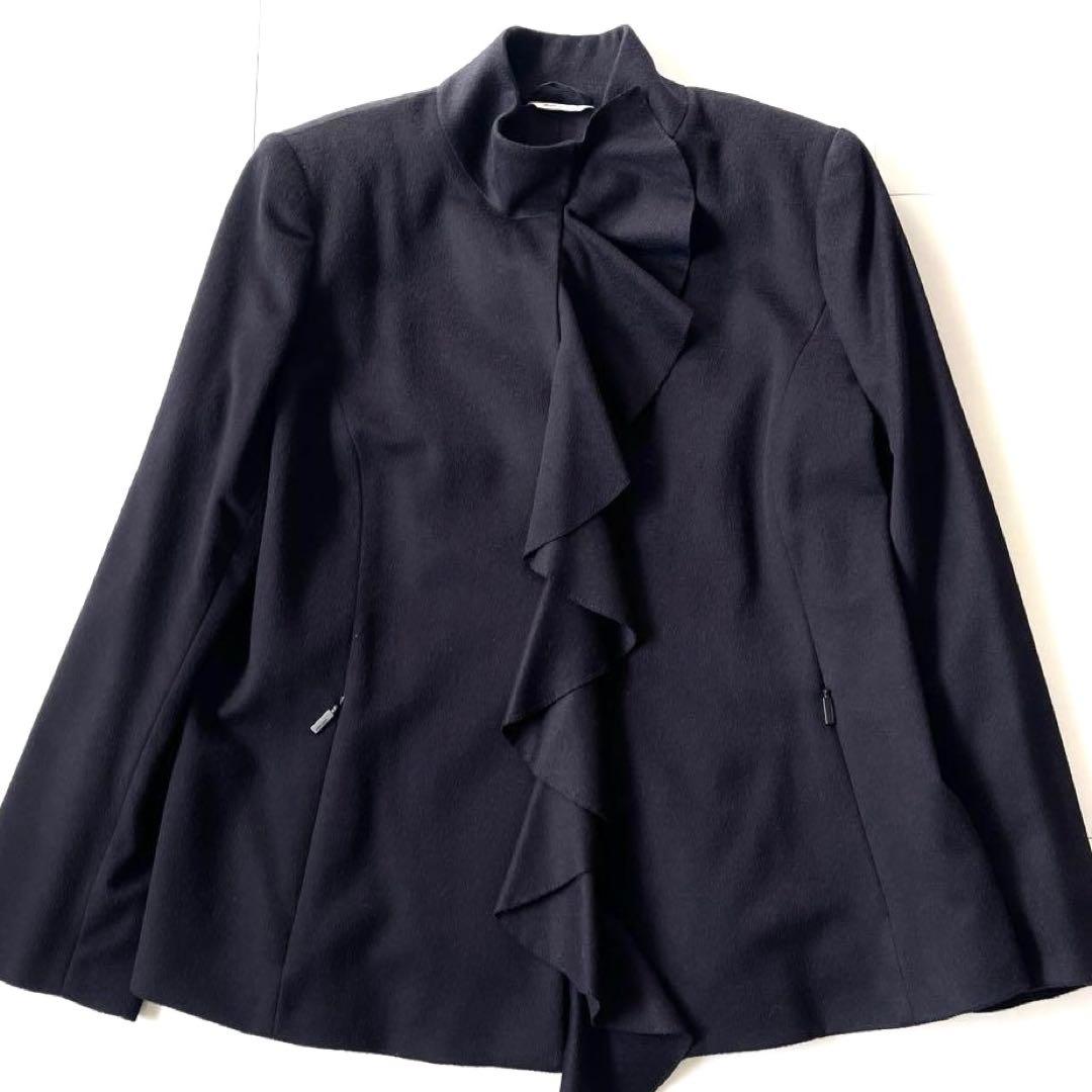 未使用級 マックスマーラ ウール ジャケット 大きいサイズ フリル ツヤ感最高✨