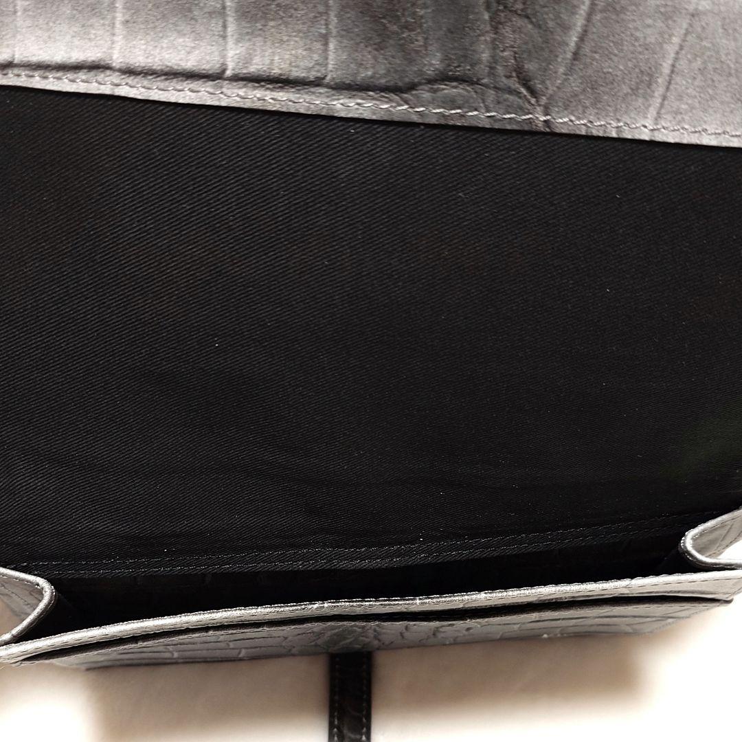 M.U.L.エムユーエル　ホワイトヌバッククロコダイル型押しショルダー