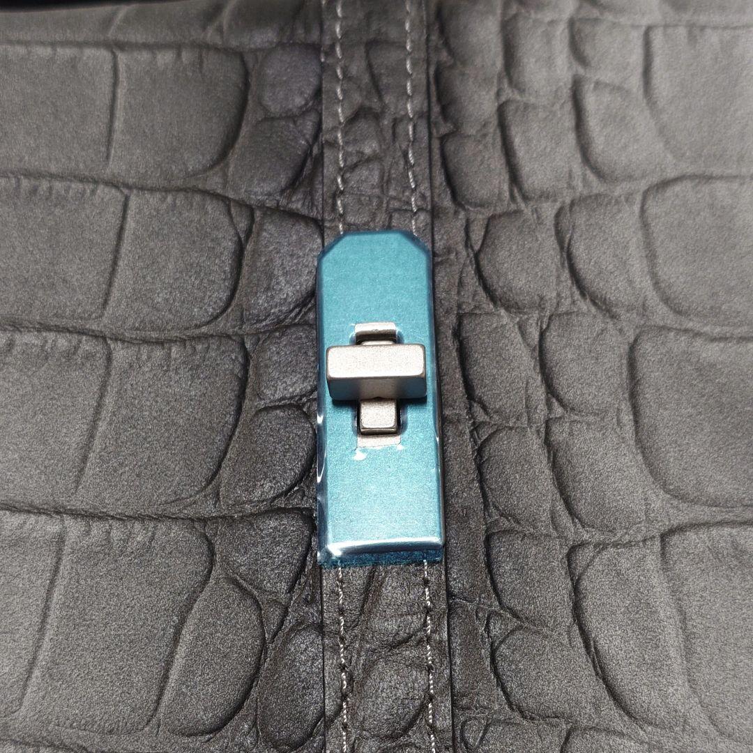 M.U.L.エムユーエル　ホワイトヌバッククロコダイル型押しショルダー