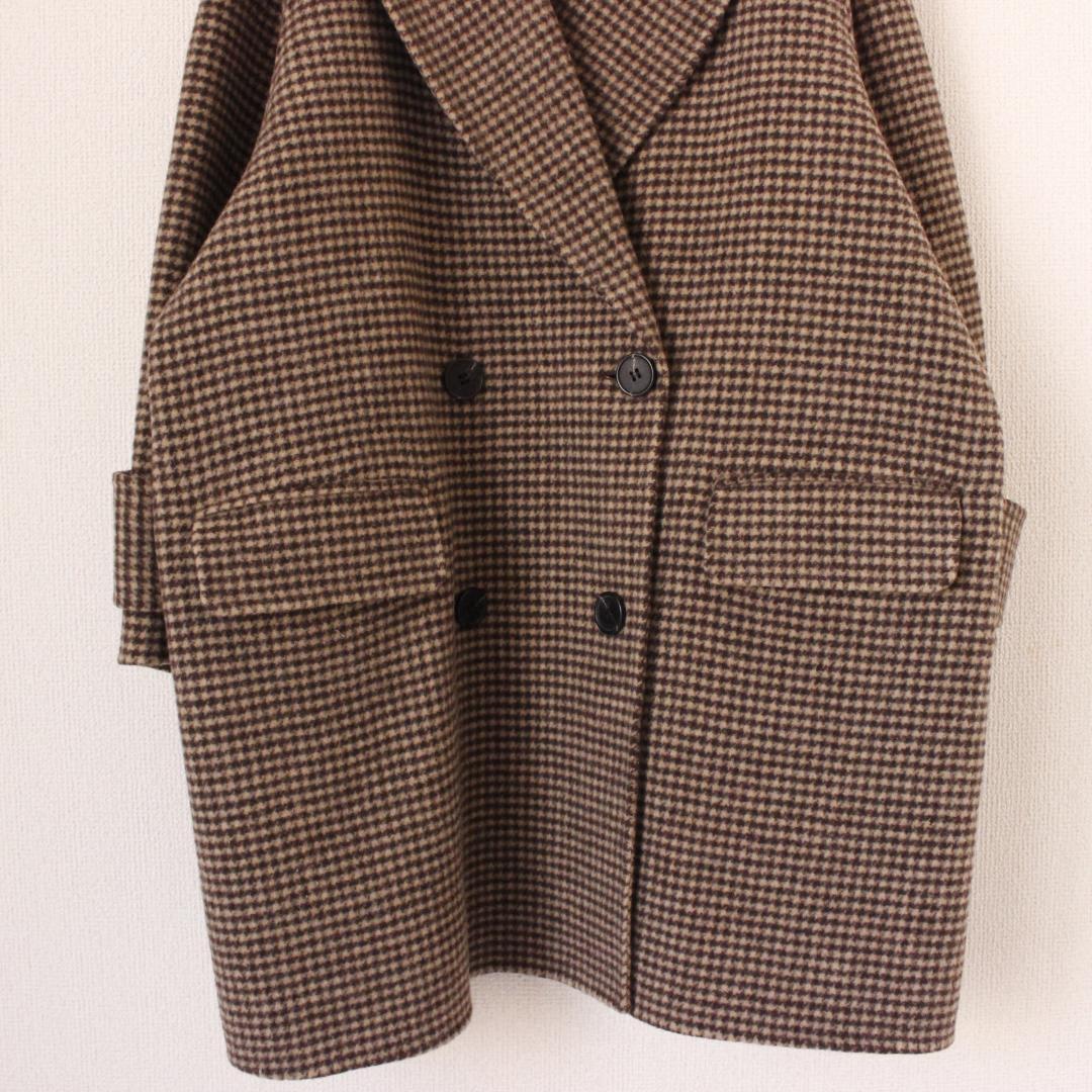 Mila Owen 川口春奈着用 接結ハーフ丈Aラインコート Fサイズ