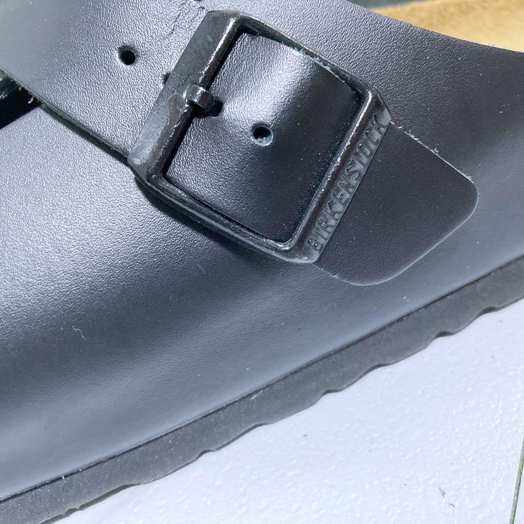 美品 ビルケンシュトック ボストン 本革 サボサンダル ブラック 黒 27 42