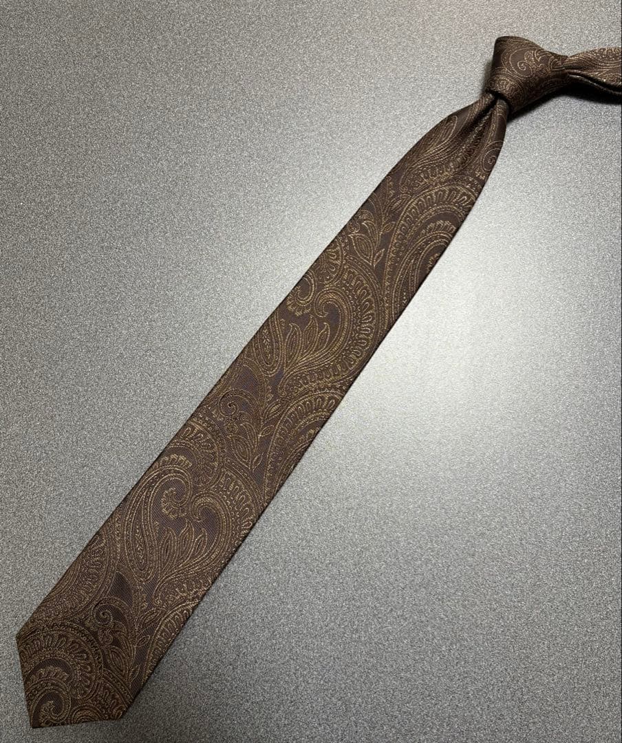 ★ ハマのGM★SHIPS ペイズリー　ネクタイ　ブラウン