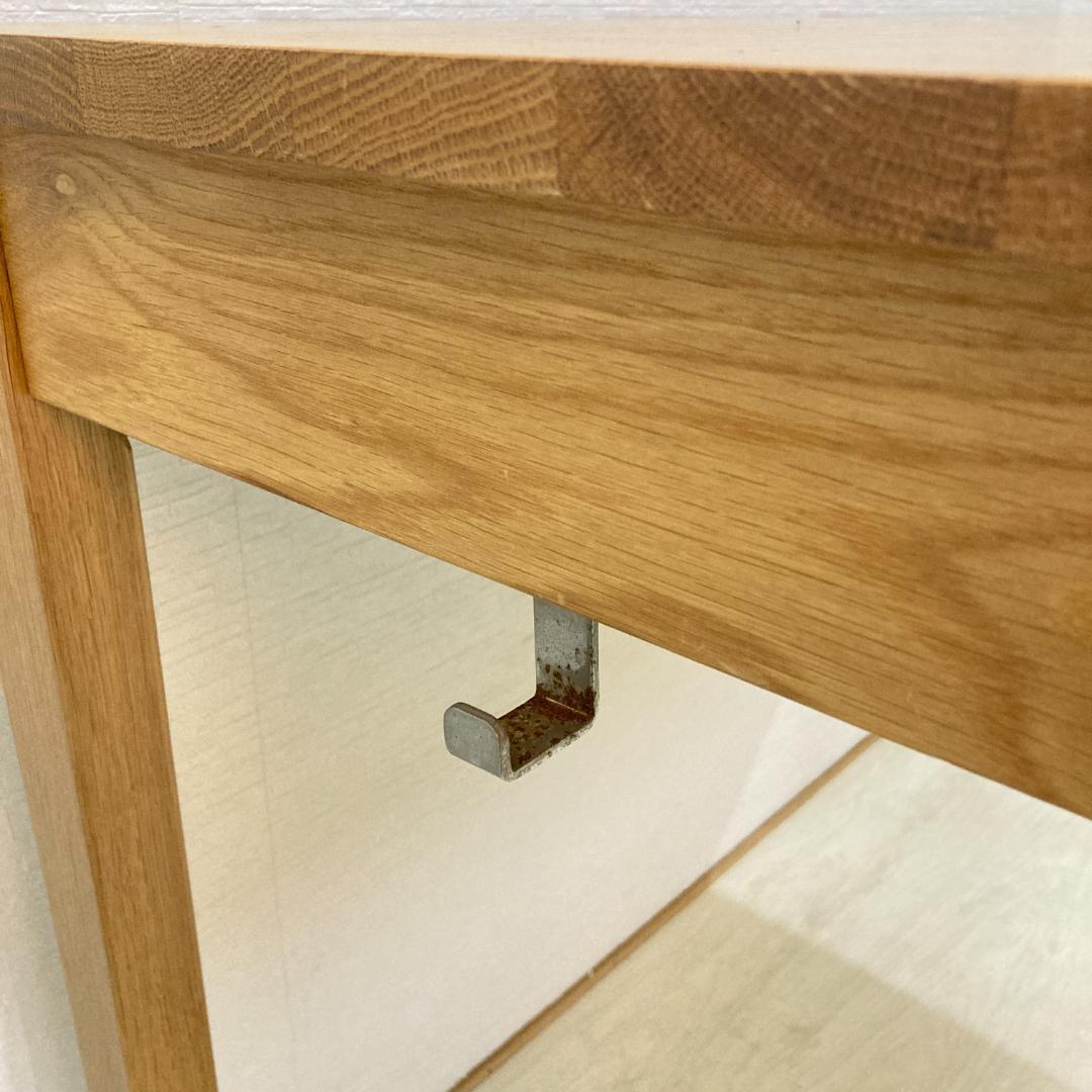 【無印良品】オーク材　無垢デスク　テーブル　机　収納付き　天然木