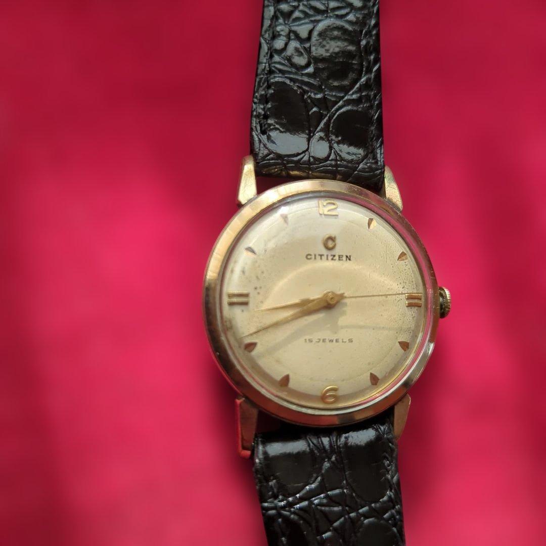 さ*)様 アンティーク　シチズン　手巻き　15石　稼働中！