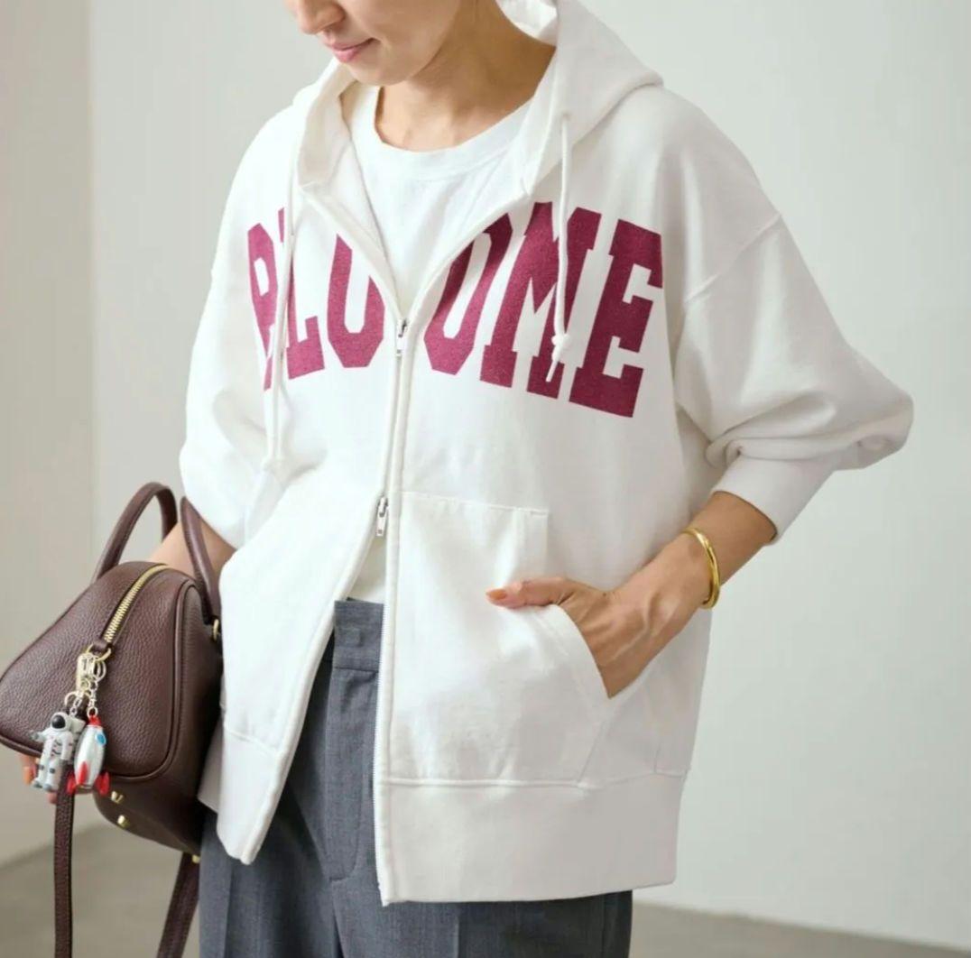 フレームワーク プリントZIPパーカー ロゴ フード