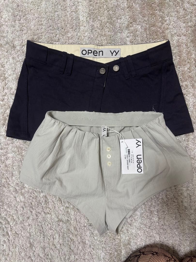 open yy レイヤードミニスカート&ボクサーショーツ