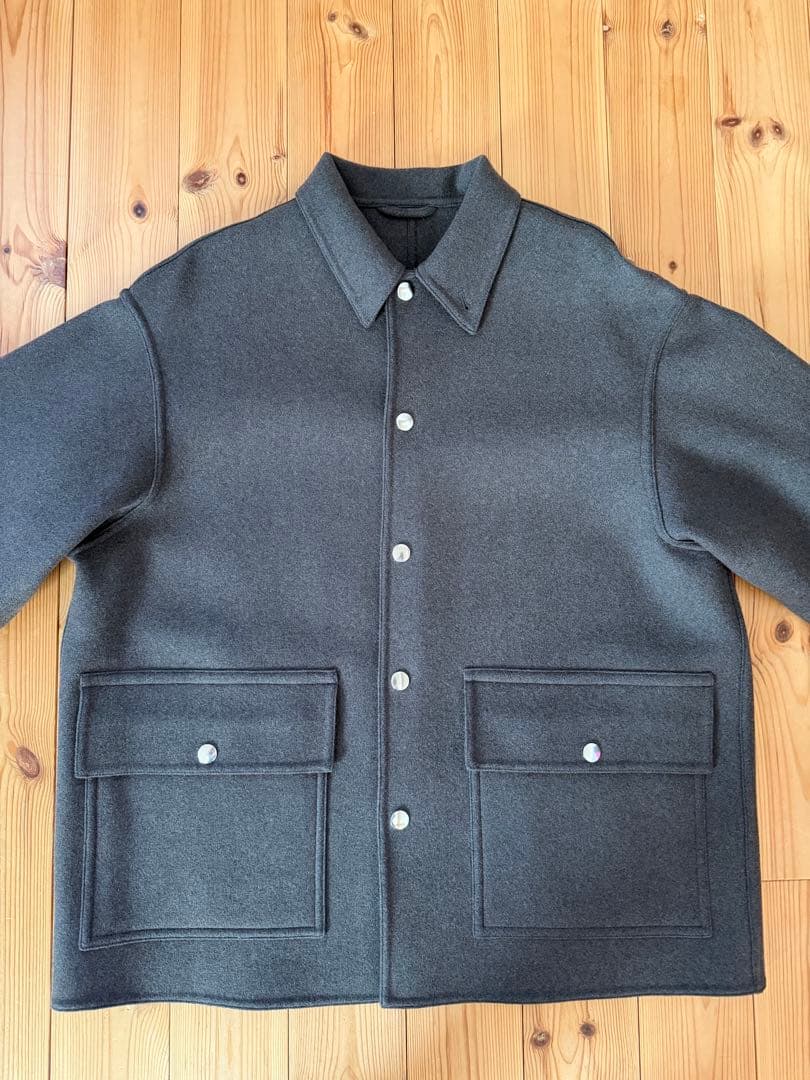 〈H〉ウールミックスメルトンカバーオールジャケット DK.GRAY/S