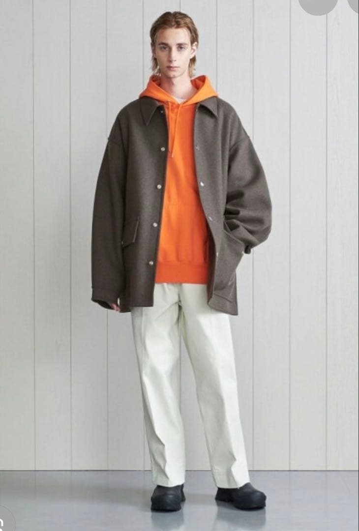 〈H〉ウールミックスメルトンカバーオールジャケット DK.GRAY/S