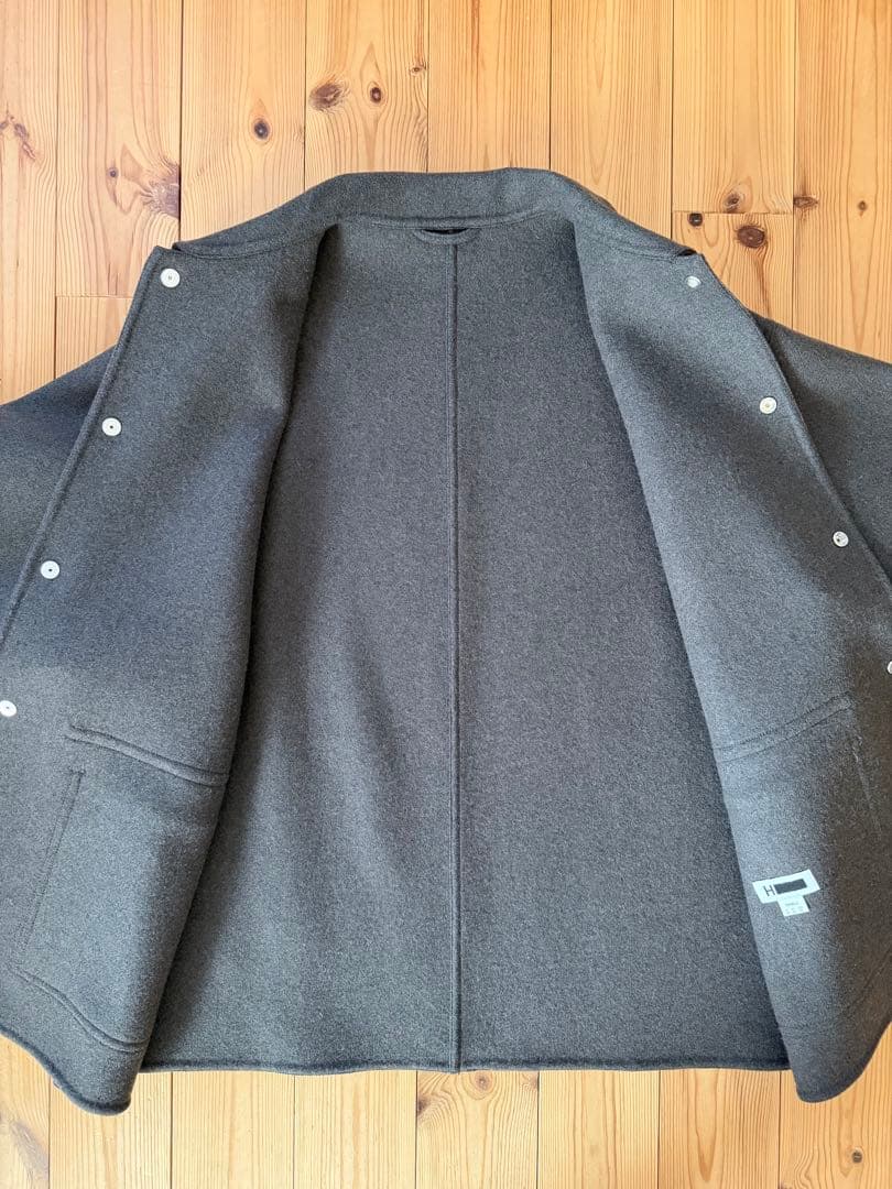 〈H〉ウールミックスメルトンカバーオールジャケット DK.GRAY/S