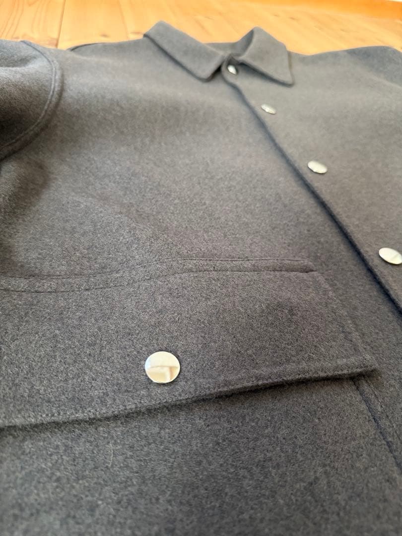 〈H〉ウールミックスメルトンカバーオールジャケット DK.GRAY/S