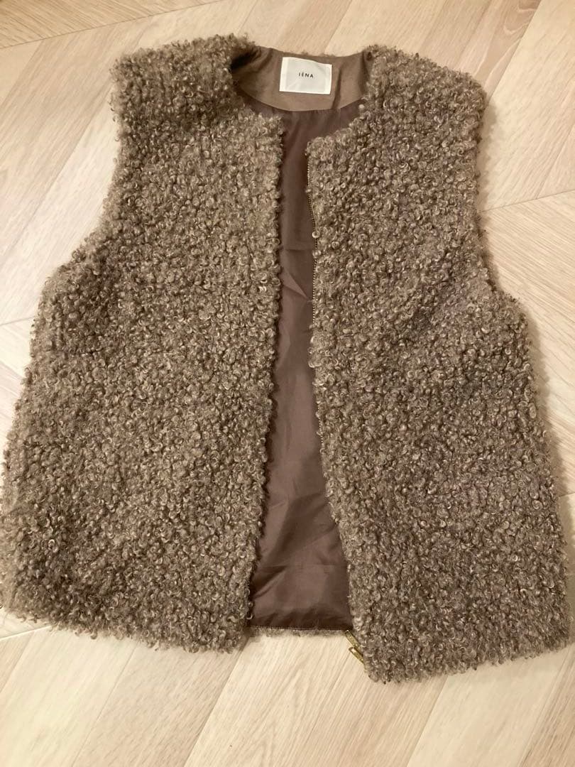 IENA フェイクファーベスト ベージュ