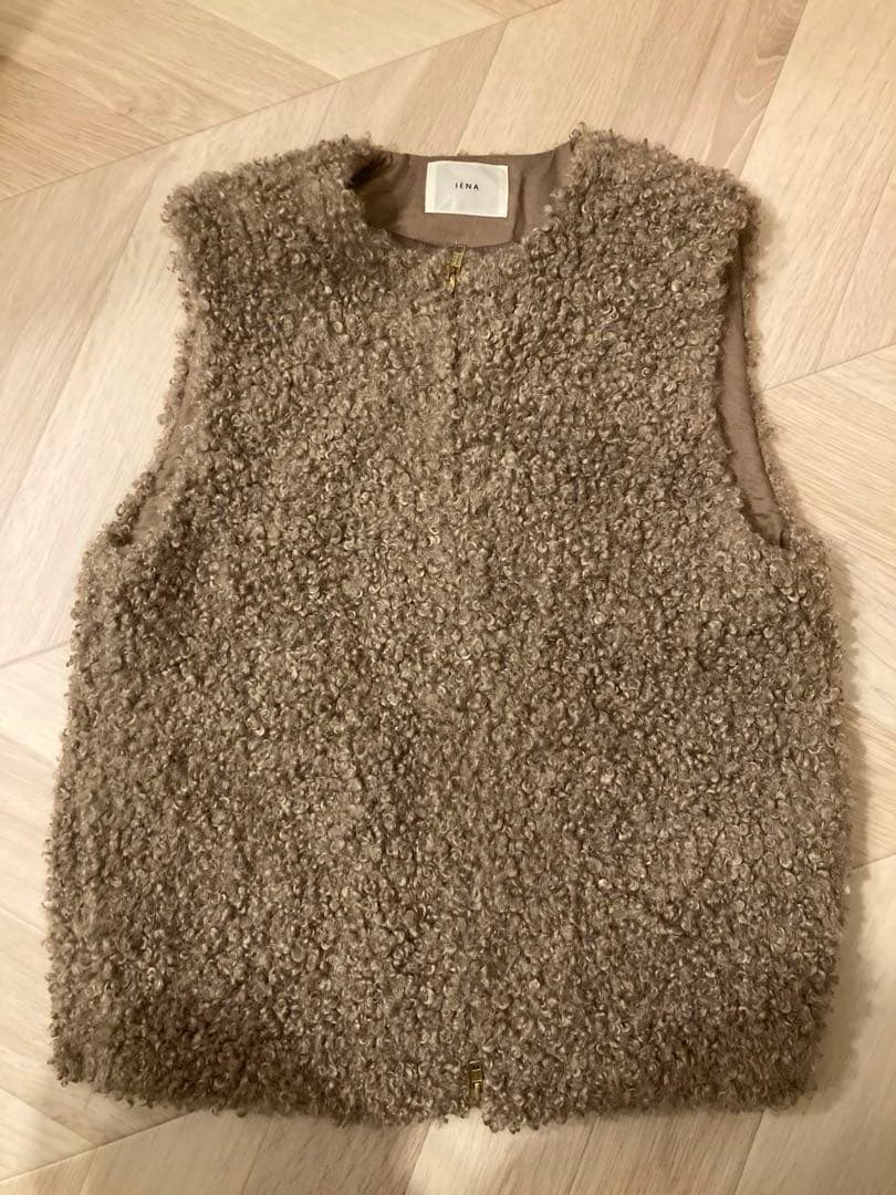 IENA フェイクファーベスト ベージュ