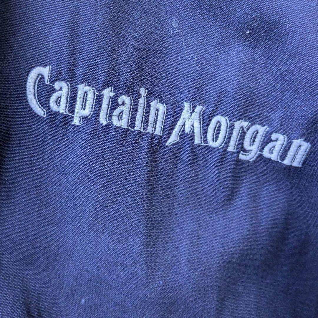 USA　90s　キャプテンモルガン　海賊　カリブ海　スタジャン　極上　刺繍　青