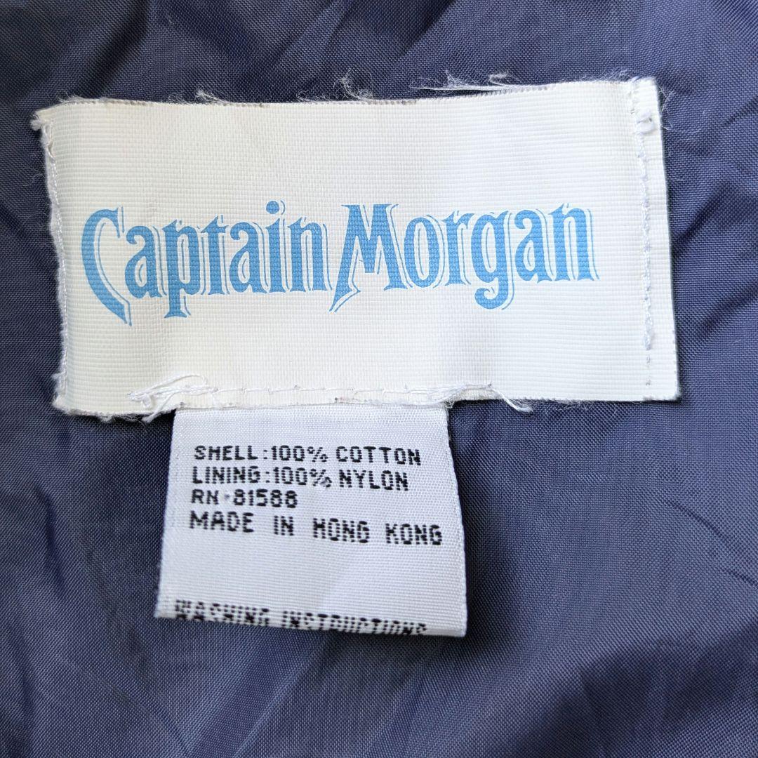USA　90s　キャプテンモルガン　海賊　カリブ海　スタジャン　極上　刺繍　青